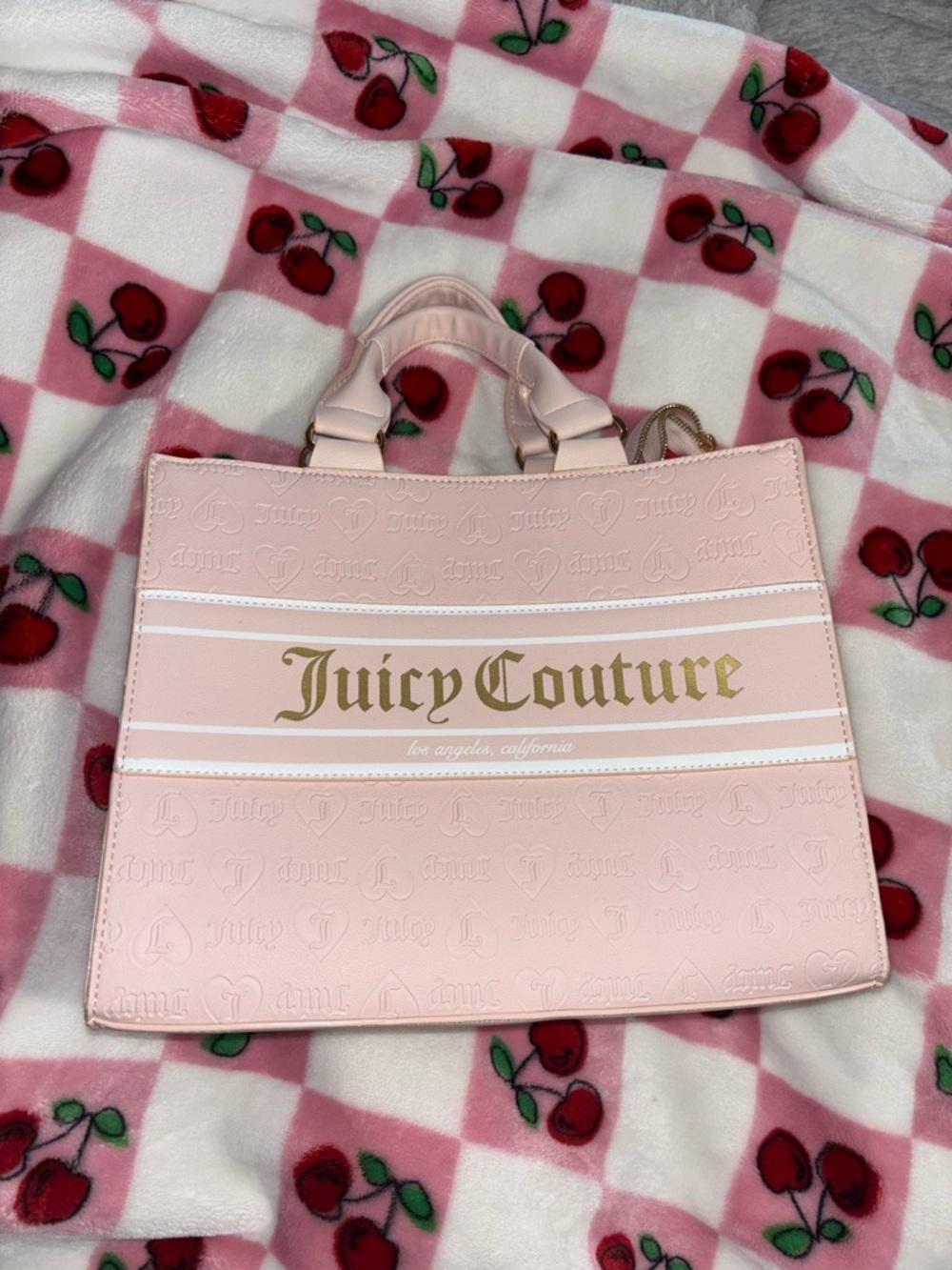 Juicy Couture Blush Pink Tote with Gold Logo